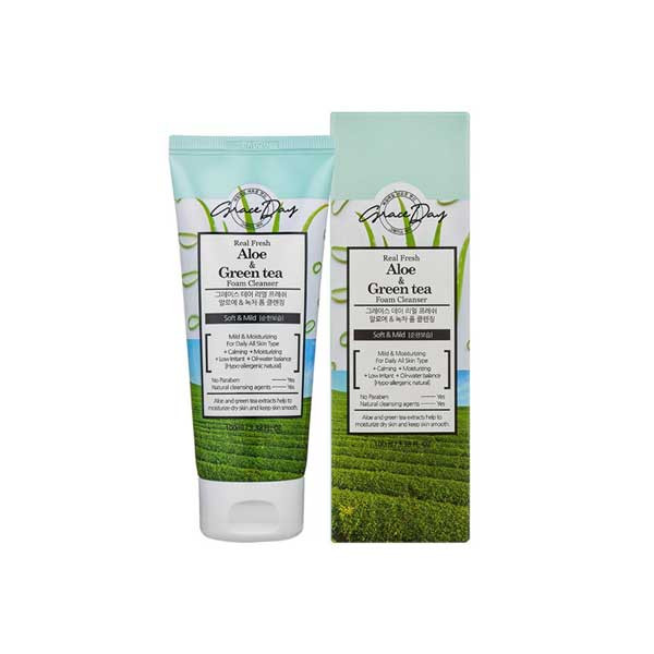 Grace Day Real Fresh Aloe and Green Tea Foam Cleanser
